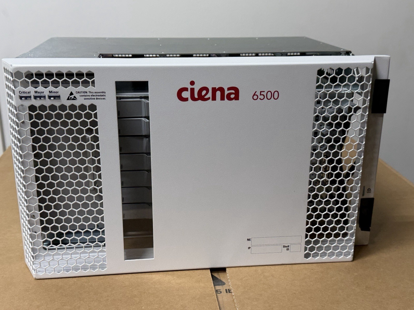 CIENA NTK503KA 6500 7-SLOT OPTICAL TYPE 2 SHELF NTK507PB "NO POWER SUPPLY"