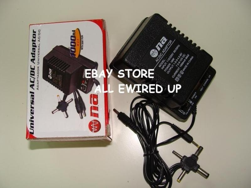 Universal AC Adapter Power Plug 1.5 3 4.5 6 7.5 9 12 Volt 1000ma Video Game