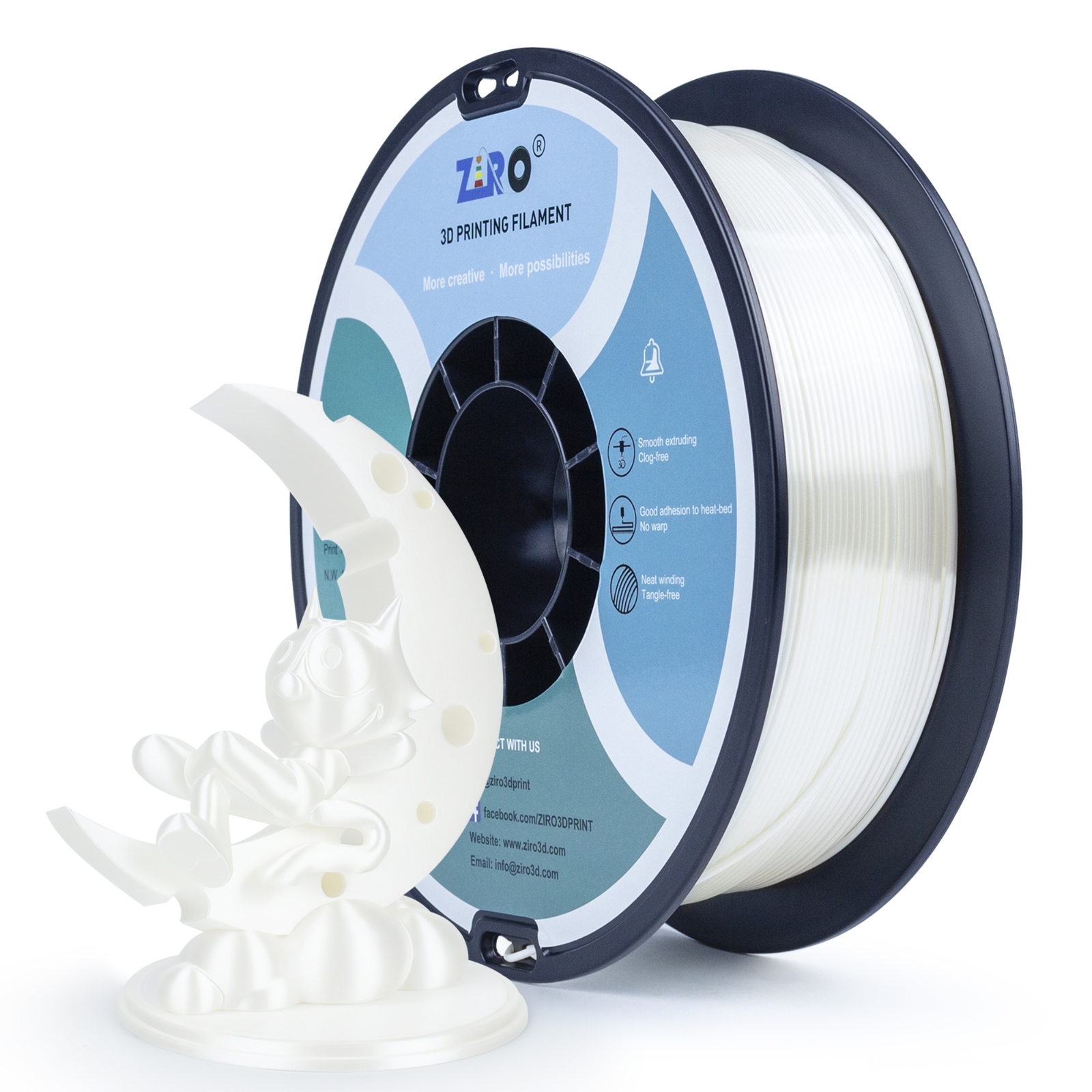Ziro Silk PLA 3D Printer Filament, 1.75mm, Dimensional Accuracy +/- 0.03mm