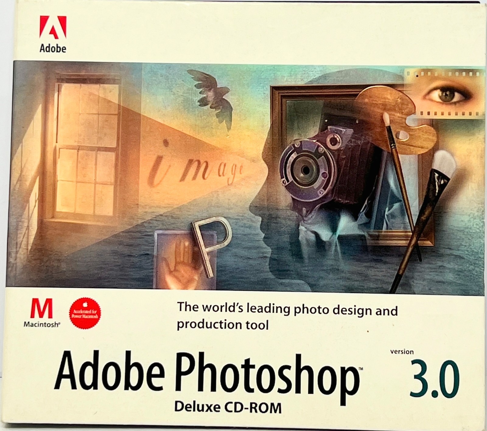 Adobe Photoshop 3.0 Deluxe CD-ROM (1994) Macintosh - Vintage Apple Software