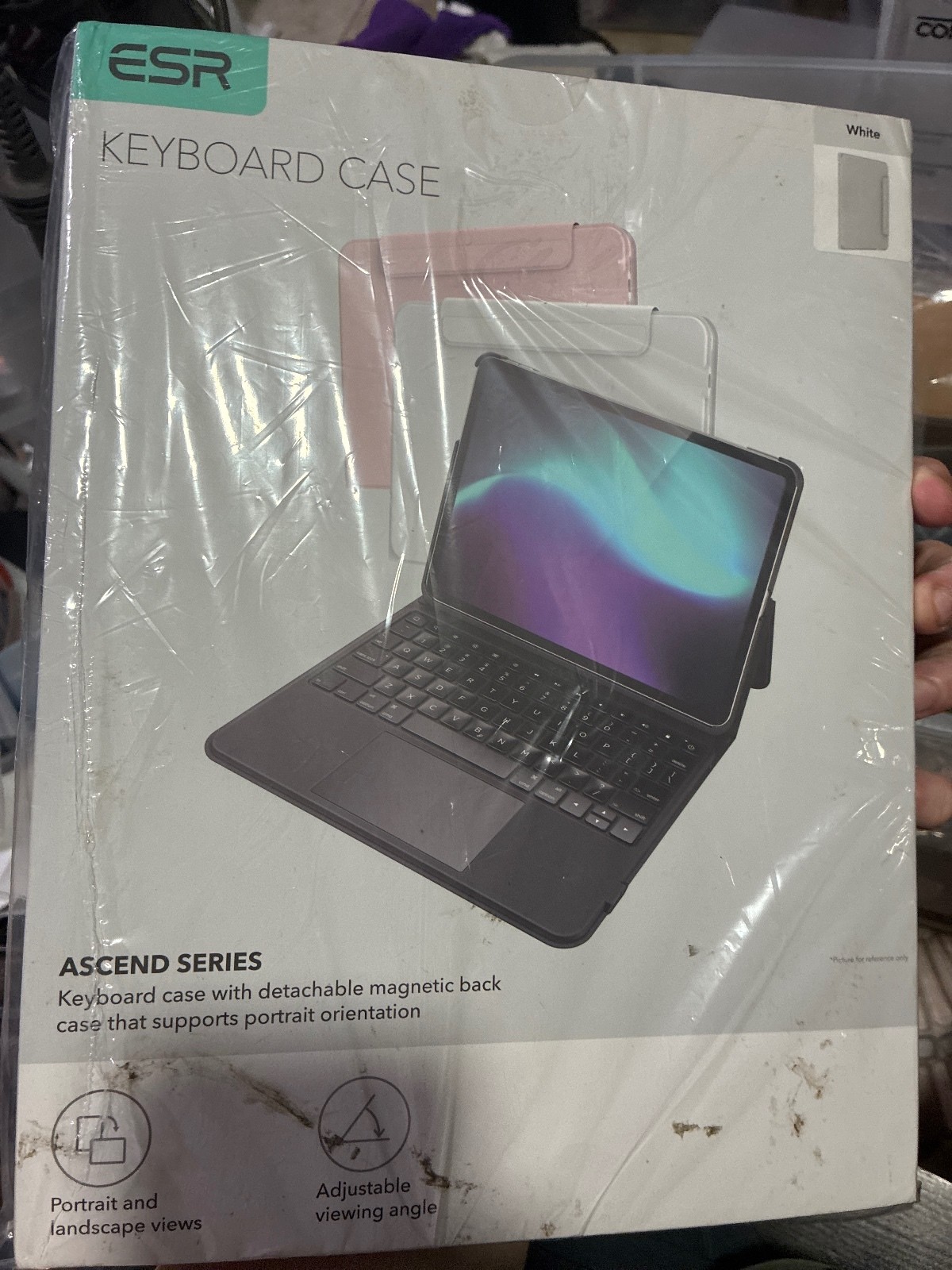 ESR Ascend Series Keyboard Case for 12.9" iPad Pro - White - New