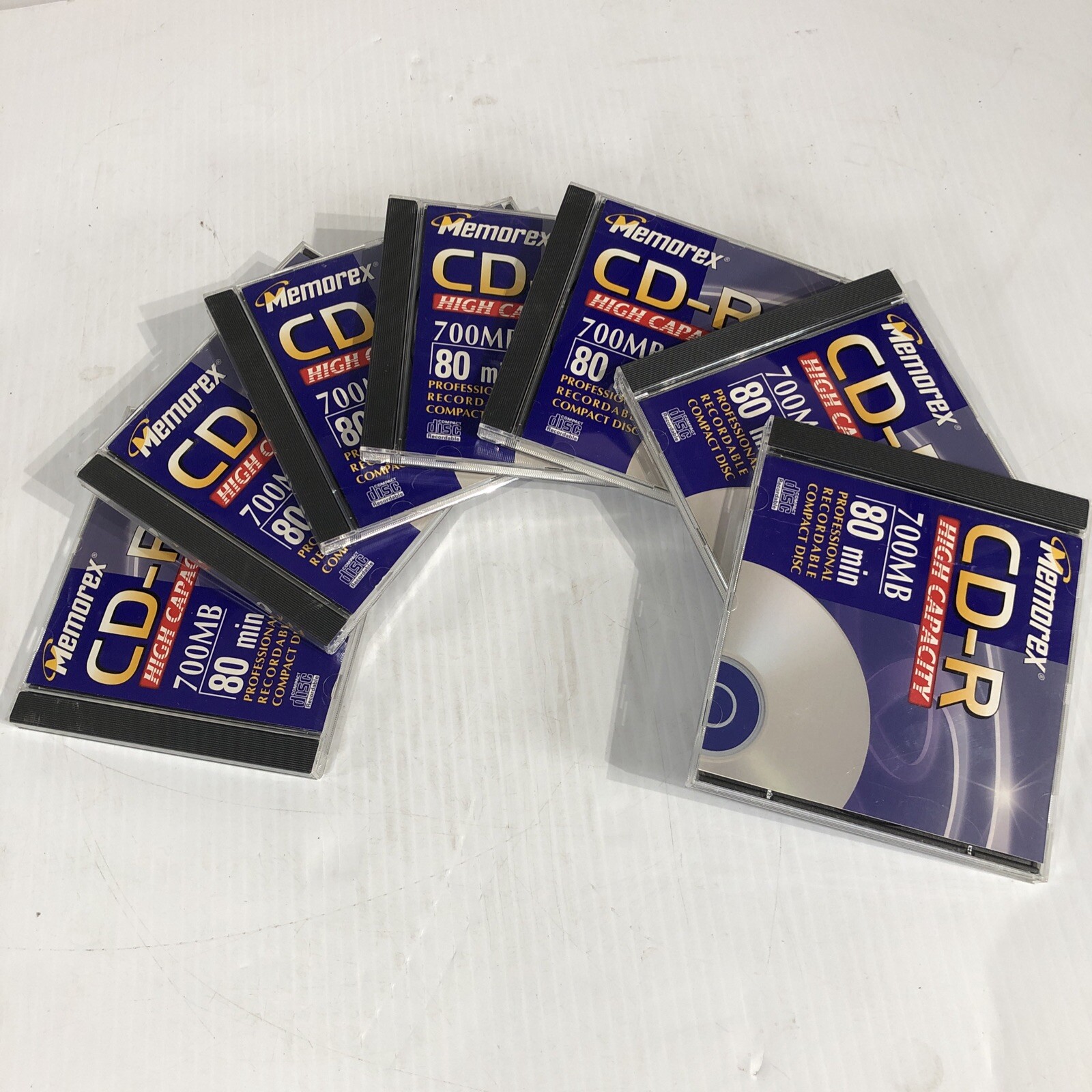 Lot 7 Memorex CD-R 700MB 80 Min High Capacity Recordable Compact Disc Music NEW