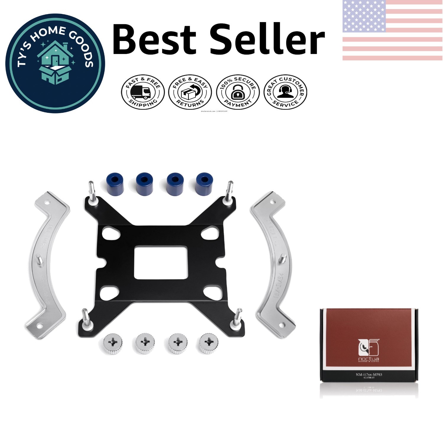 Ultra-Reliable Intel CPU Cooler Mount - NM-i17xx-MP83 with 90-Degree Flexibility