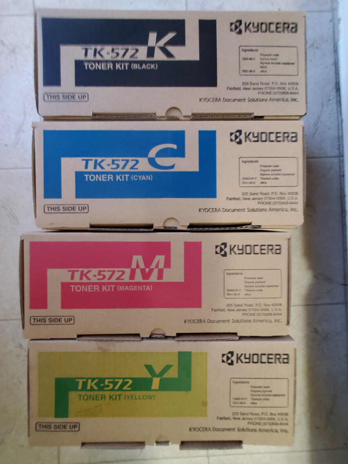 4PK Genuine Kyocera Laser Printer Toner TK572C TK572M TK572Y TK572K NEW UNOPENED