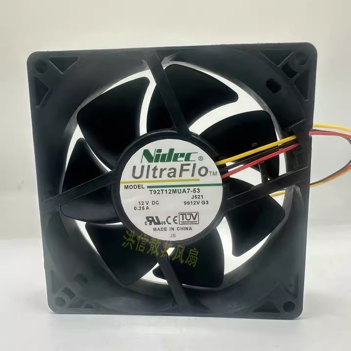 1PCS Nidec 9225 9CM T92T12MUA7-53 DC12V 0.25A 3-Wire Cooling Fan