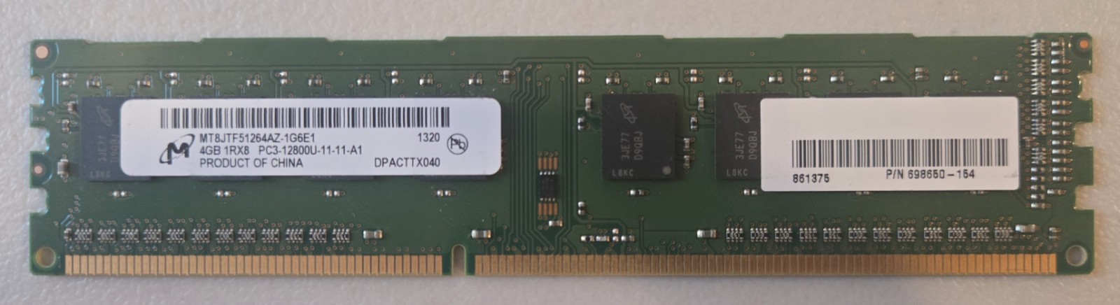**Lot of 23** Micro 4GB 1Rx8 PC3-12800U-11-11-A1 - Used/Tested