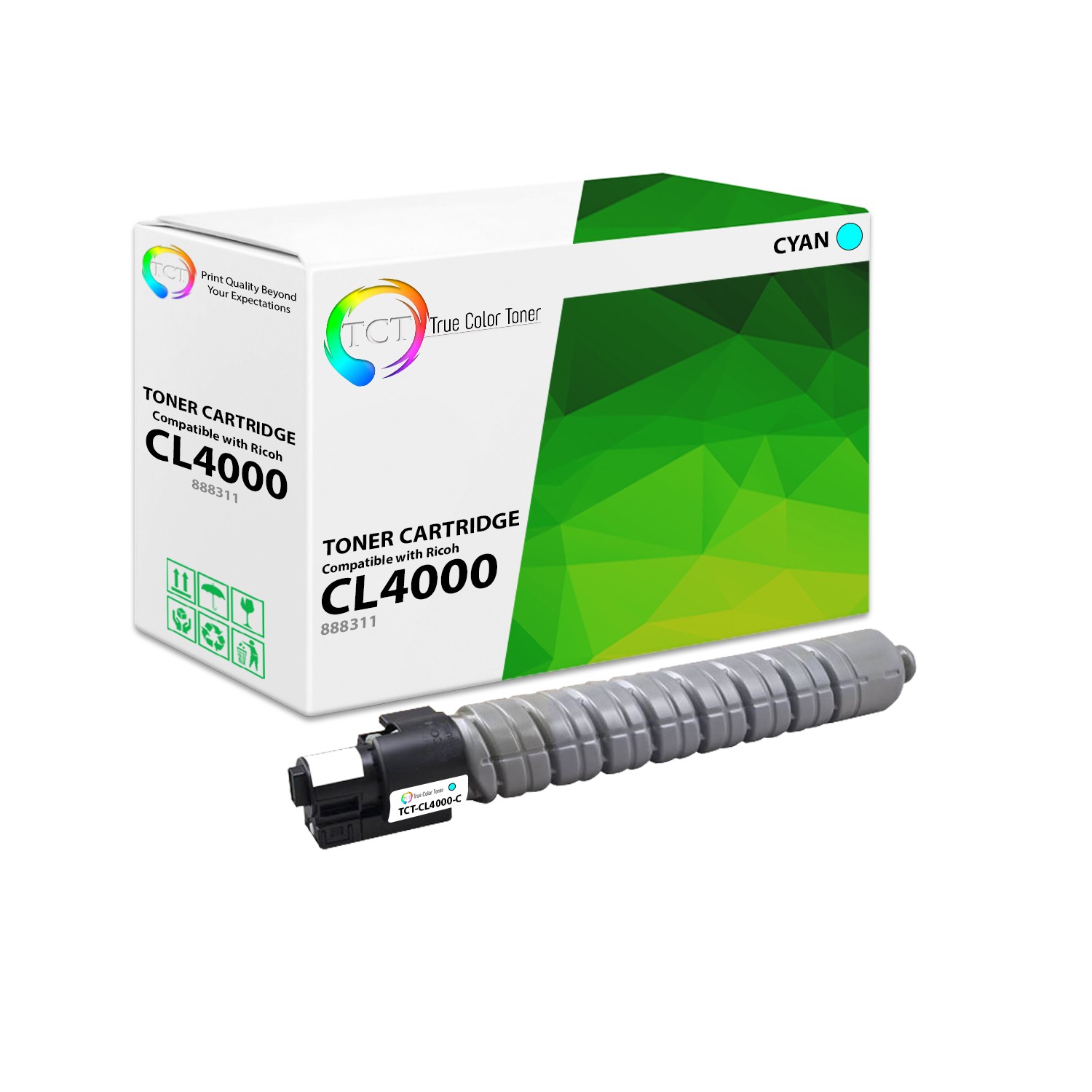TCT Premium Type 145 Cyan for Ricoh Aficio CL4000 Compatible Toner Cartridge