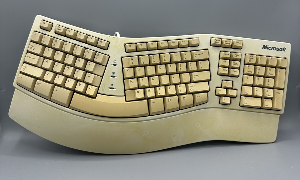 Microsoft KU-0045 X06-19331 Natural Keyboard Elite Ergonomic ps2 White - TESTED