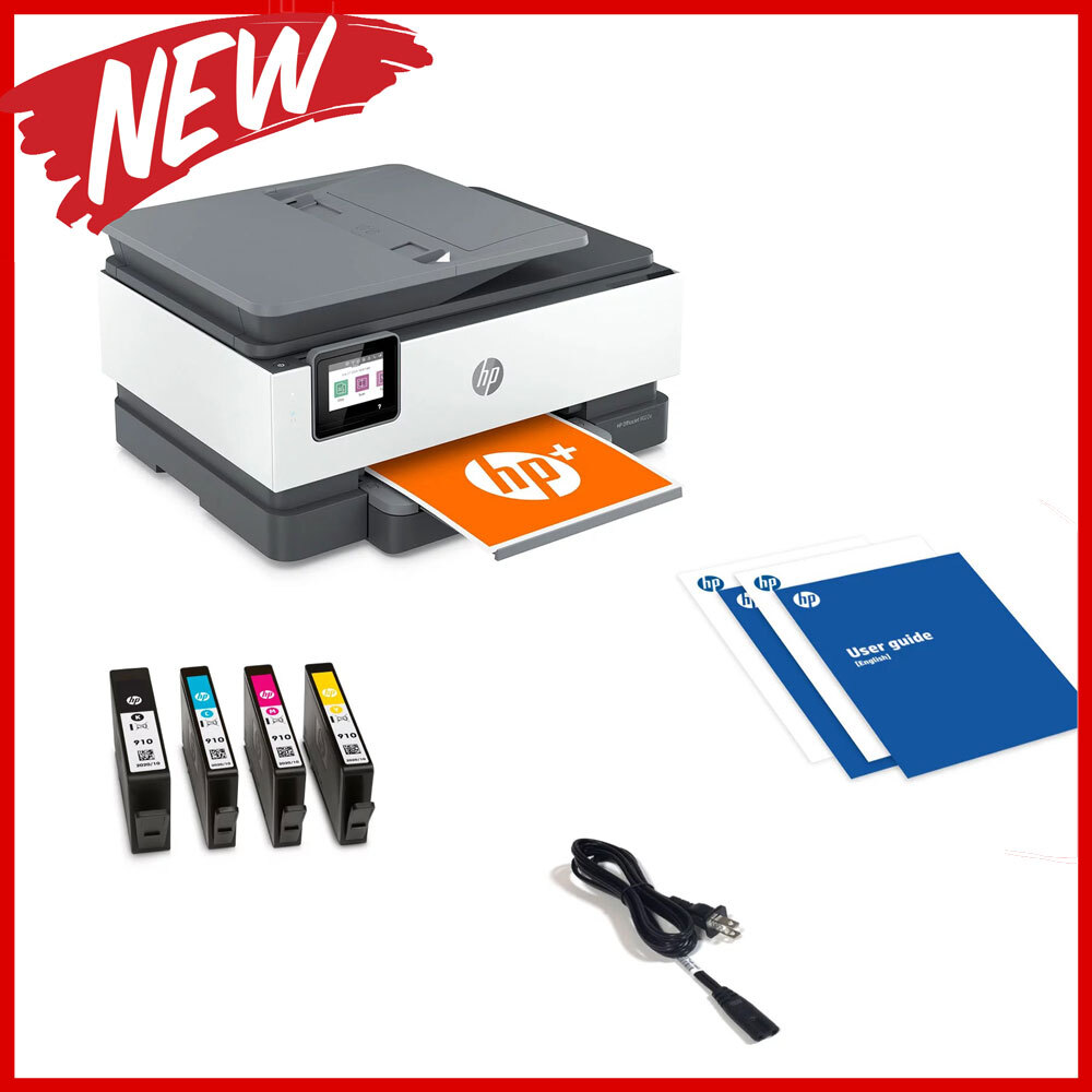 NEW FAX HP OfficeJet 8022e All-in-One Wireless Color Inkjet Printer INK INCLUDED
