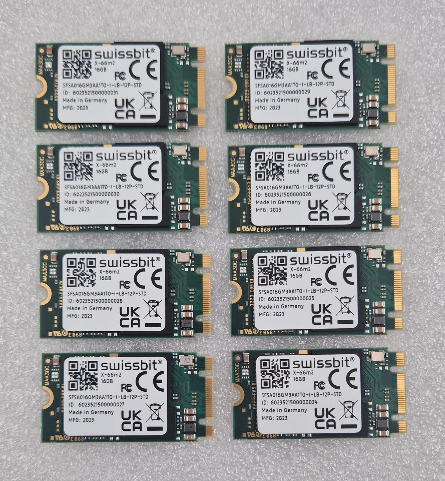 [LOT 8] NEW- Swissbit 16GB X-66m2 SFSA016GM3AA1TO-I-LB-12P-STD M.2 SATA pSLC SSD