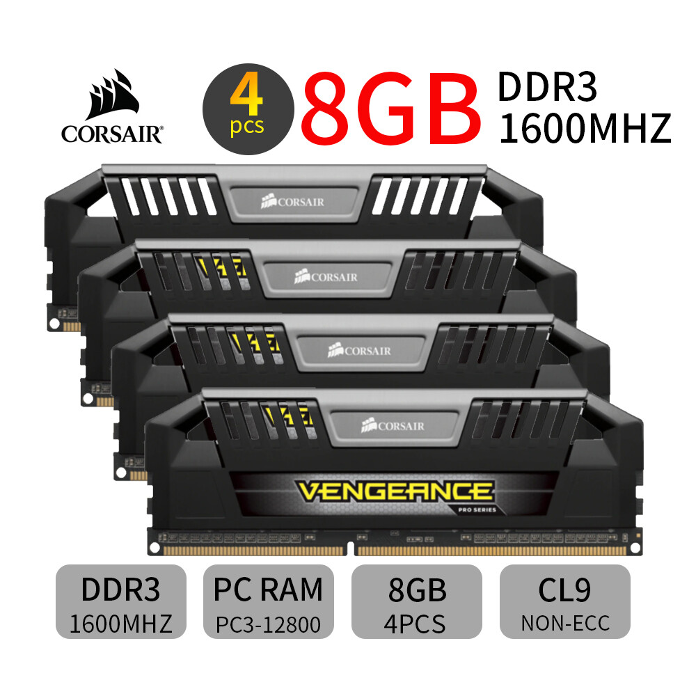 Corsair Vengeance Pro 32GB 4x 8GB DDR3 1600MHz CL9 PC3-12800U Desktop Memory RAM