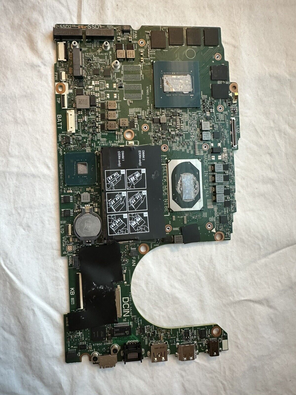 Dell G3 15 3500 G5 5500 Nvidia i7-10750H 1660 Ti Laptop motherboard 0DV11C DV11C