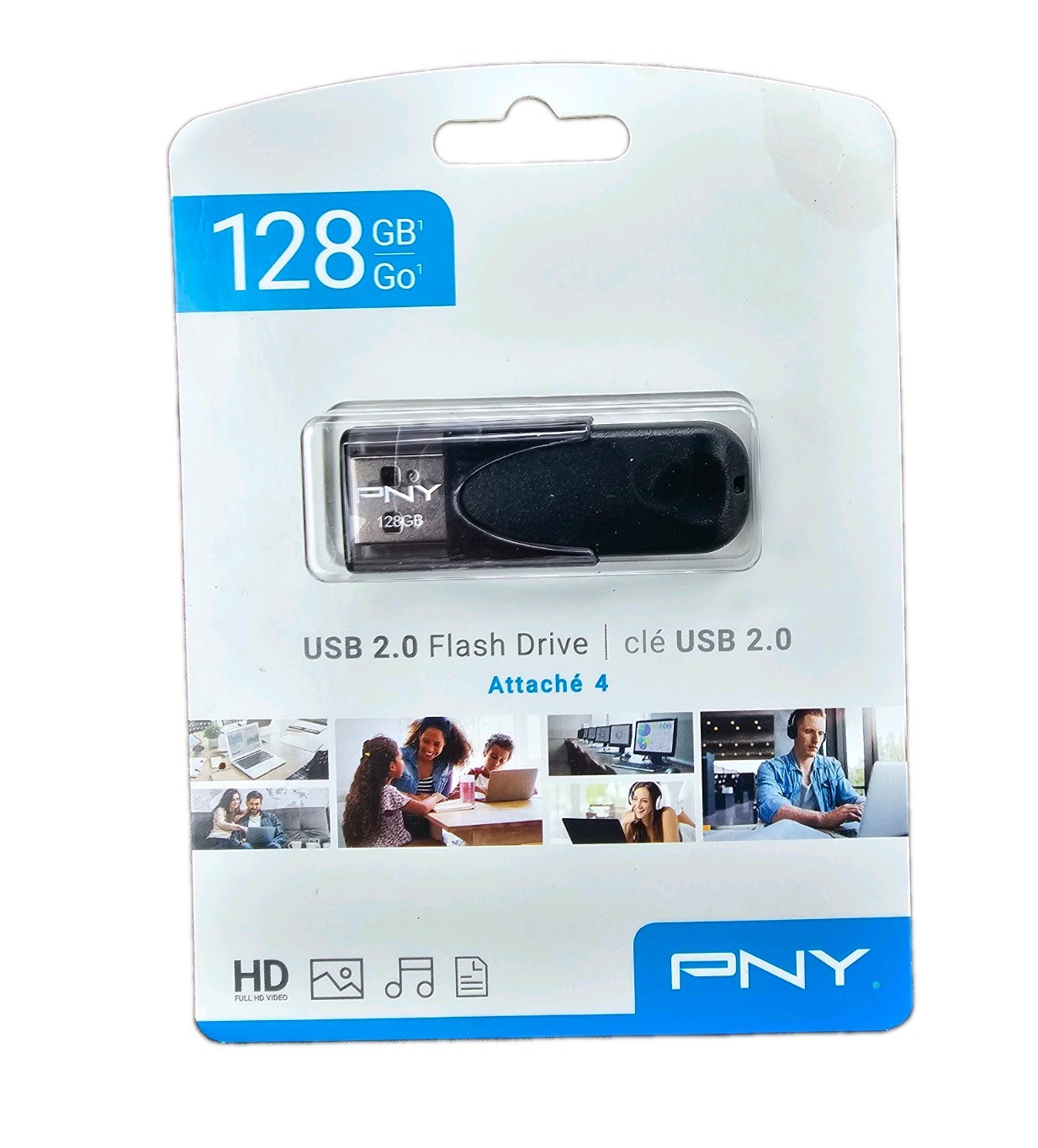 NEW PNY Attache 4 128GB USB 2.0 Flash Drive Black P-FD128ATT4-GE