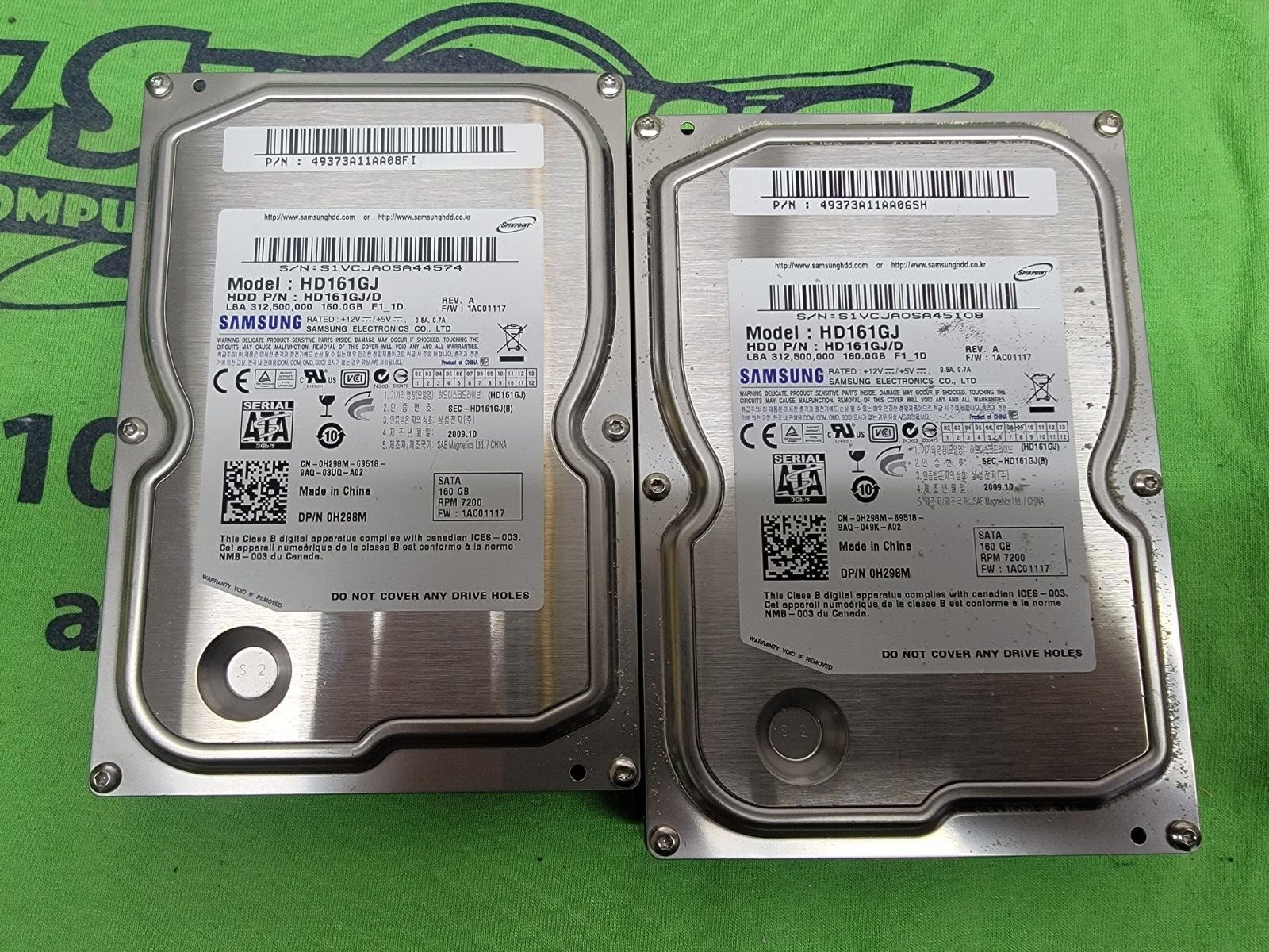 LOT OF 2 Samsung SpinPoint F1 160 GB,Internal,7200 RPM,3.5