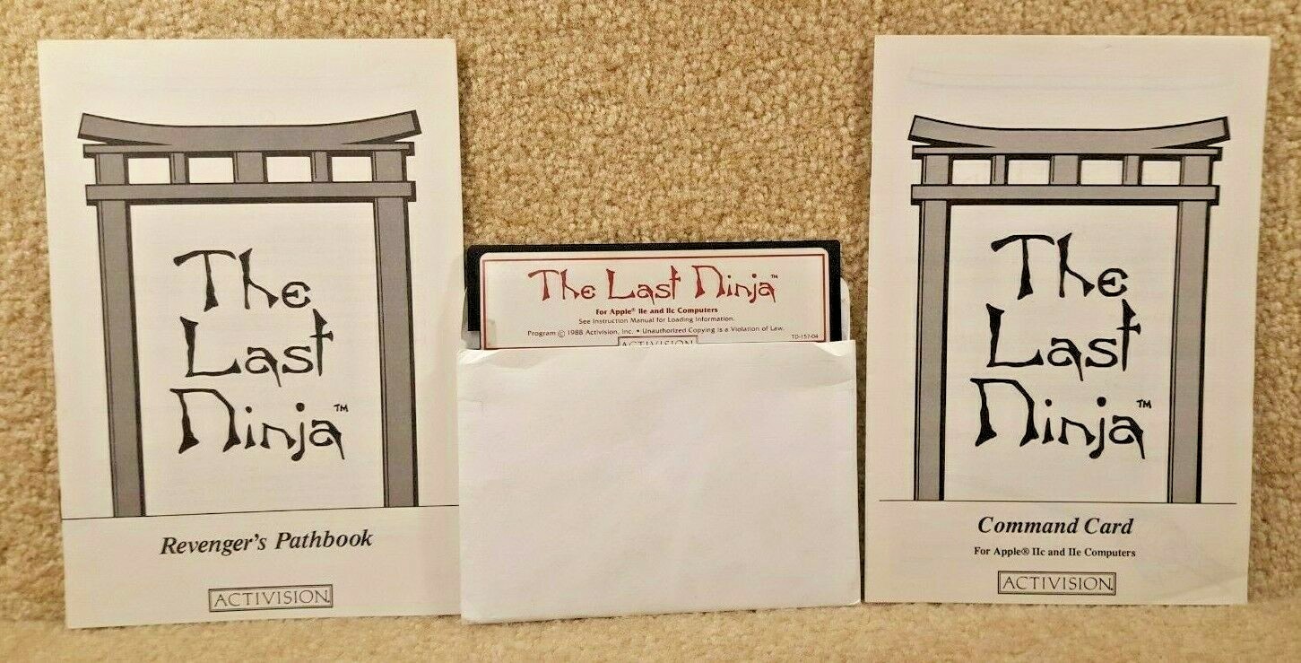 Vintage 1988 Apple IIe IIc Activision The Last Ninja 5.25 Floppy Disk Game