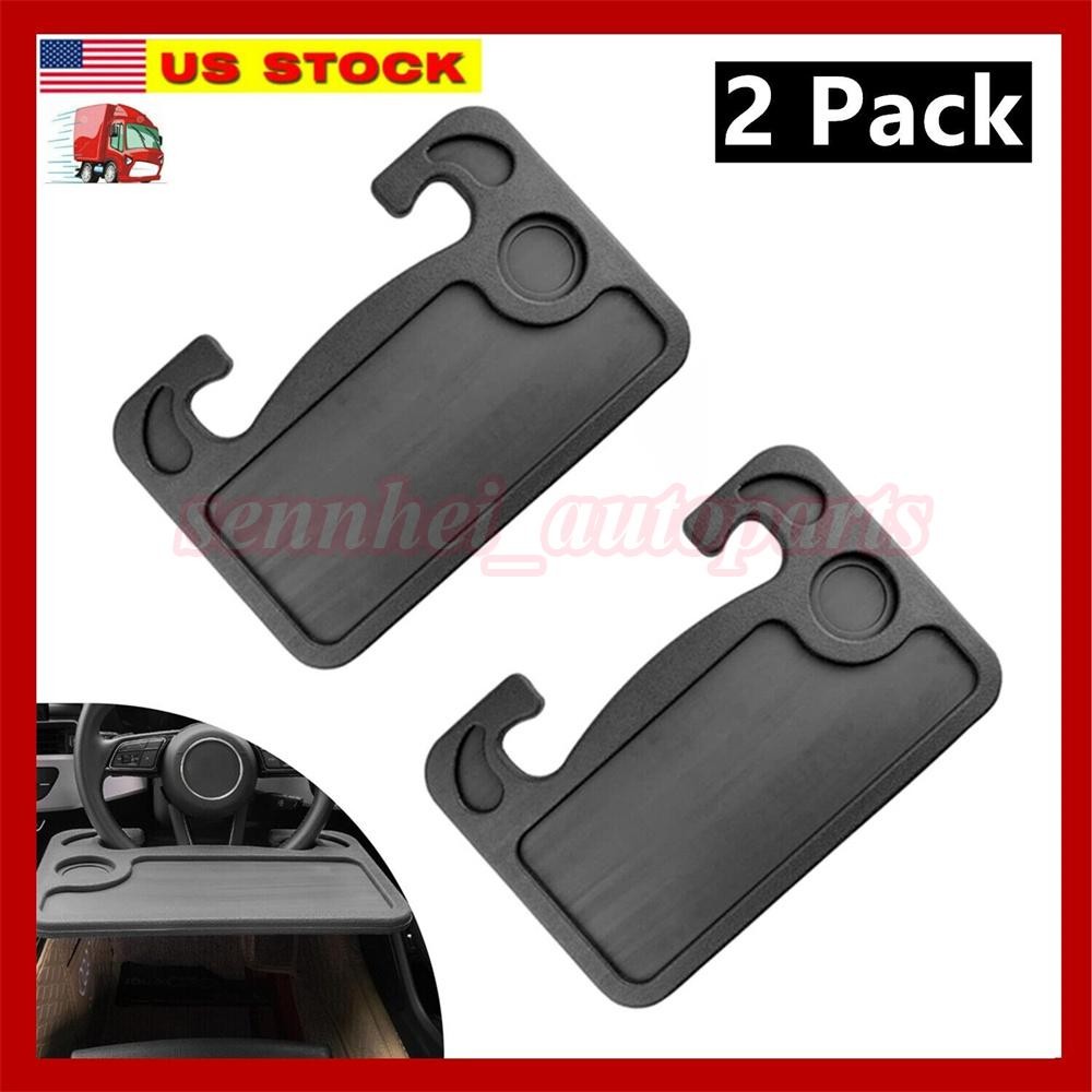 2x Car Steering Wheel Tray Desk Two Sided for Laptop Food Work Table Holder