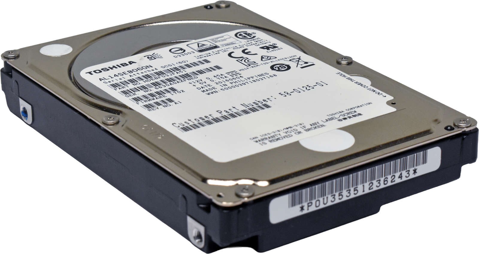 Cisco Toshiba 600GB 2.5" 10K 12G SAS HDD AL14SEB060N 58-0125-01