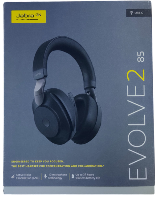 Jabra Evolve2 85 UC Wireless Headphones w Advance Noise Cancelling & Link 380C