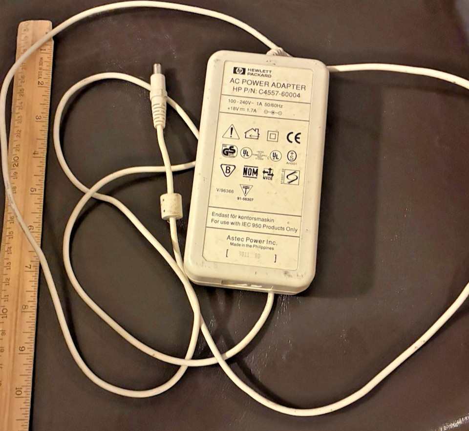 VINTAGE Hewlett Packard HP C4557-60004 Deskjet Printer AC Power Adapter