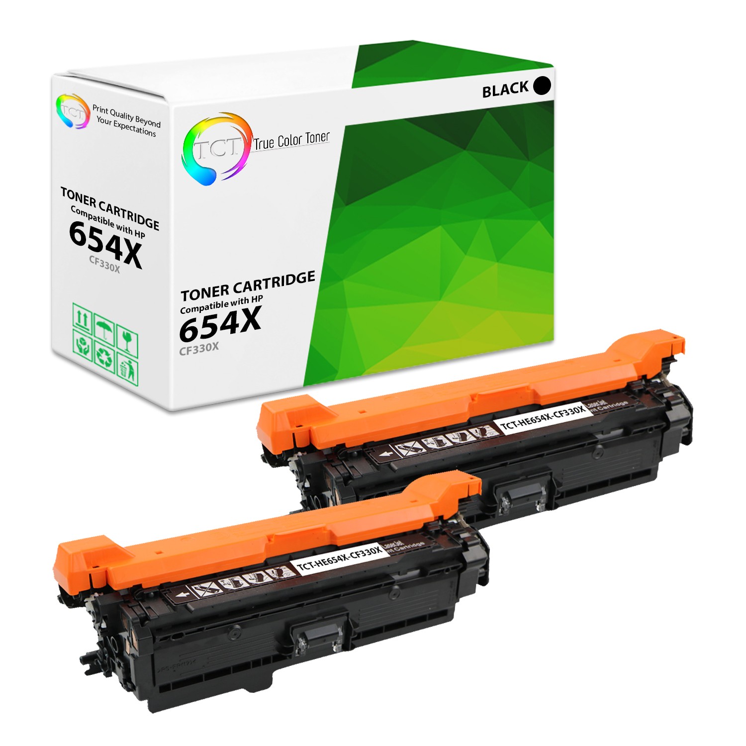TCT 2 Black CF330X 654X Laser Toner Cartridges For HP LaserJet Enterprise M651