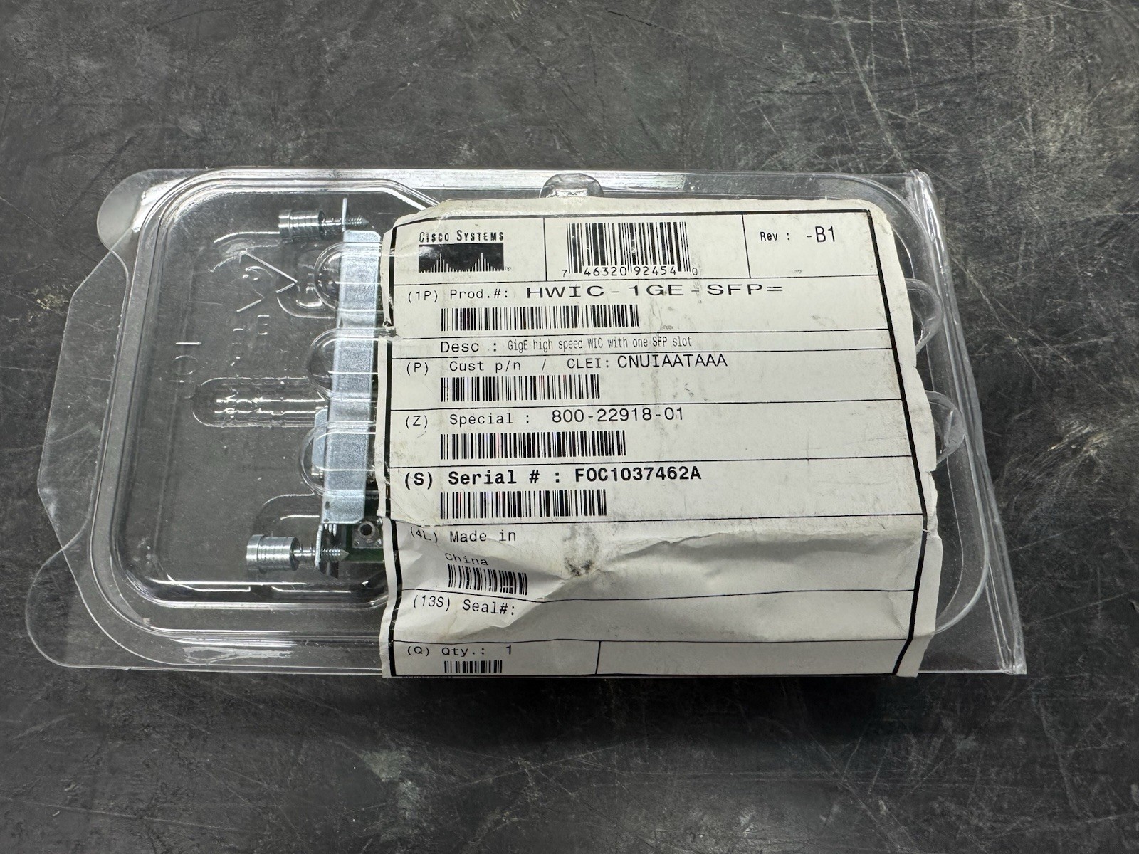 NEW Cisco HWIC-1GE-SFP 1-Port Gigabit Ethernet High Speed WAN Card