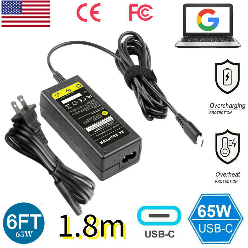 AC Adapter Charger For Google Pixelbook Chromebook USB-C Power Cord Supply 