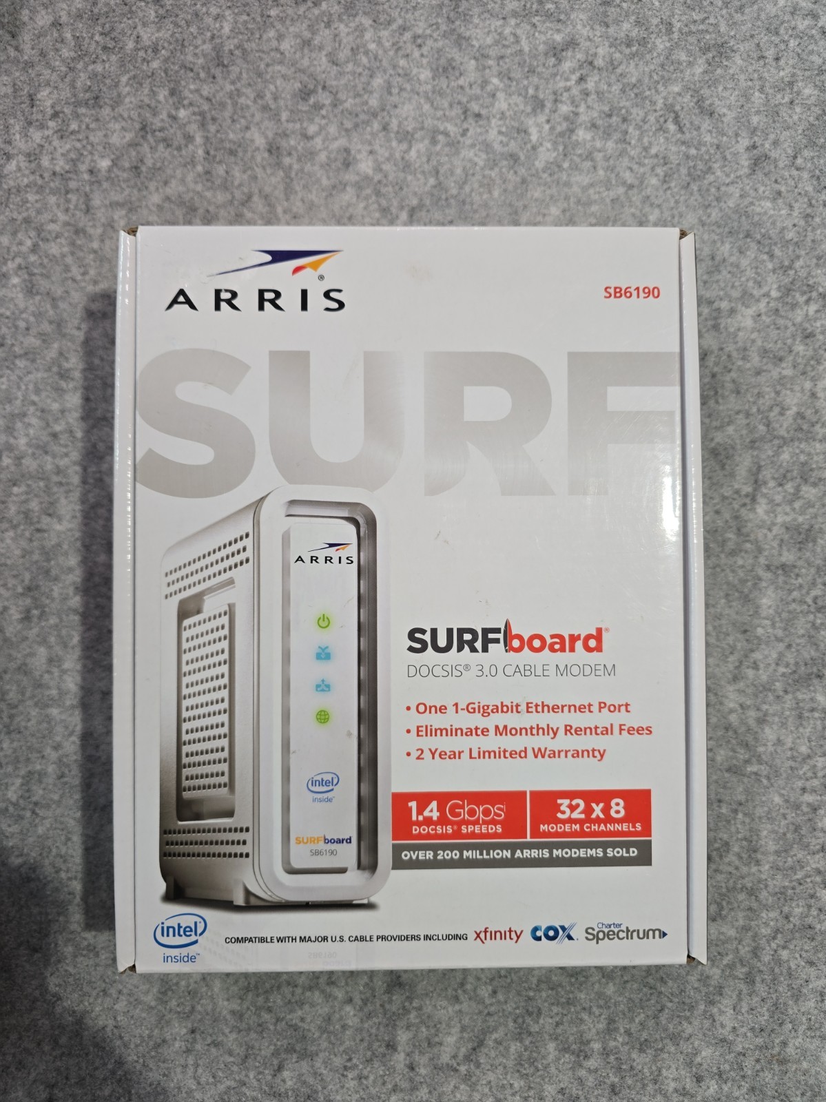 New sealed, never opened ARRIS SURFboard SB6190 DOCSIS 3.0 Cable Modem.