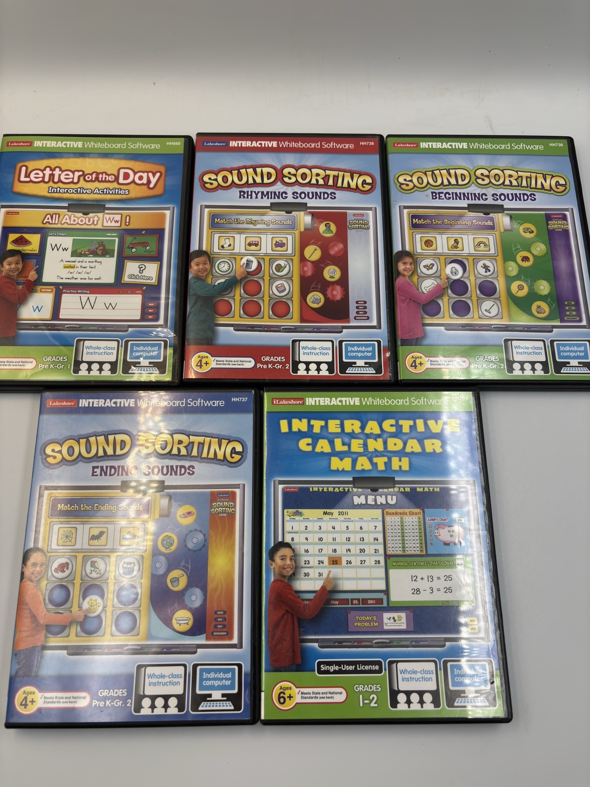 Lot of 5 Lakeshore Interactive Whiteboard Software PC/MAC Pre K - Grade 1-2