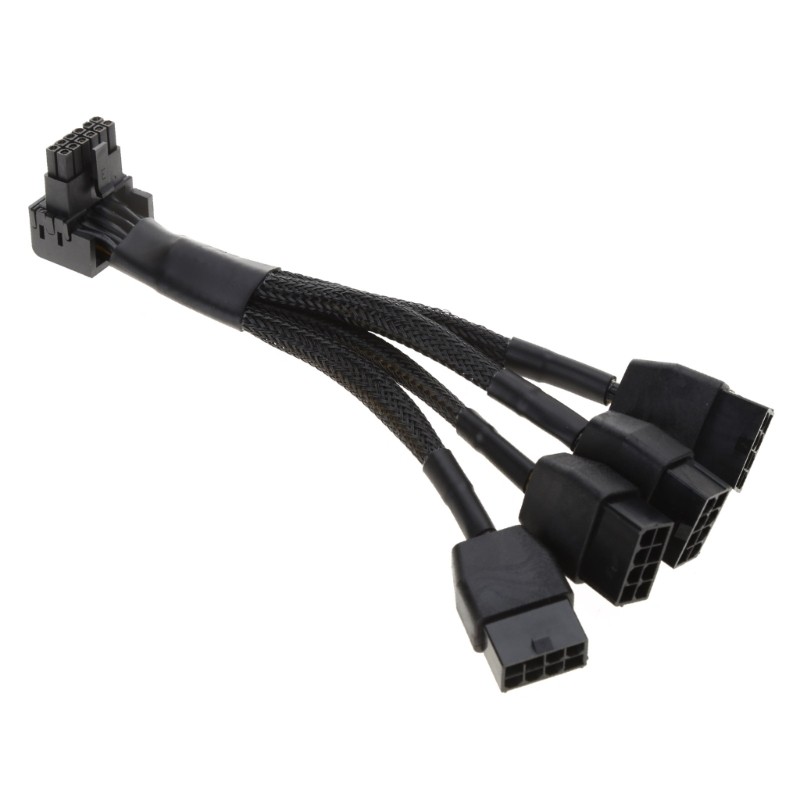 16AWG 3x8pin 4x8P PCI-E to 16Pin (12+4) PCIE5.0 12VHPWR Connector 90Degree Elbow