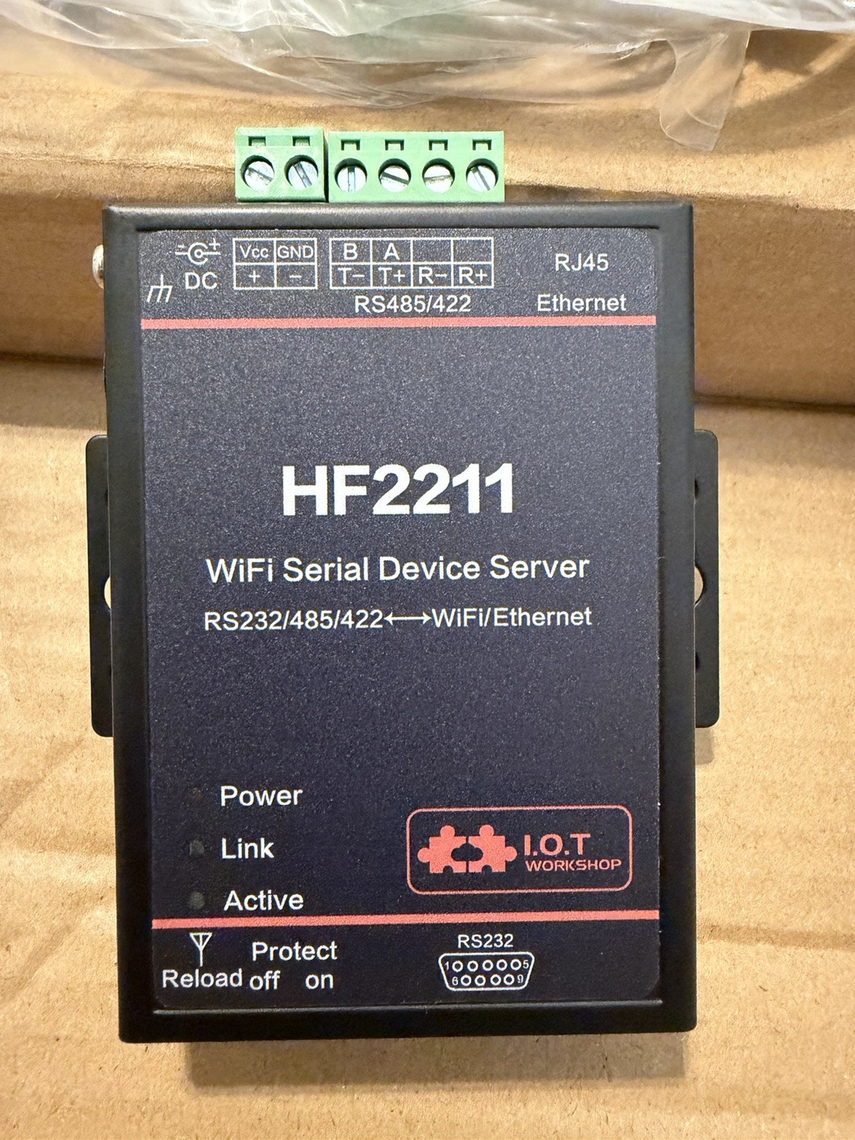 HF2211 WiFi Serial Device Server RS232 RS485 RS422 to Ethernet Rail Mount