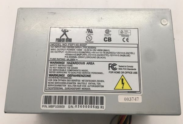 PWR SUPPLY, 145w, FSP145-60SP, p/n mbp100809