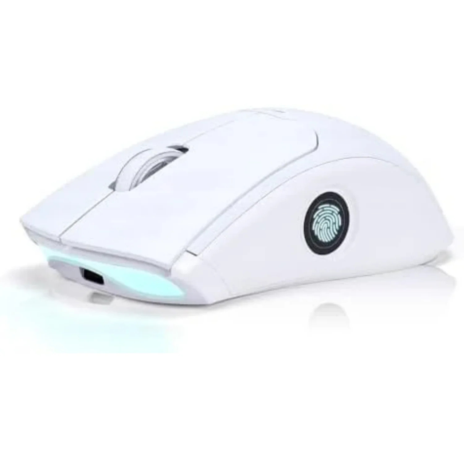 Wireless Computer Mouse with Fingerprint Reader White