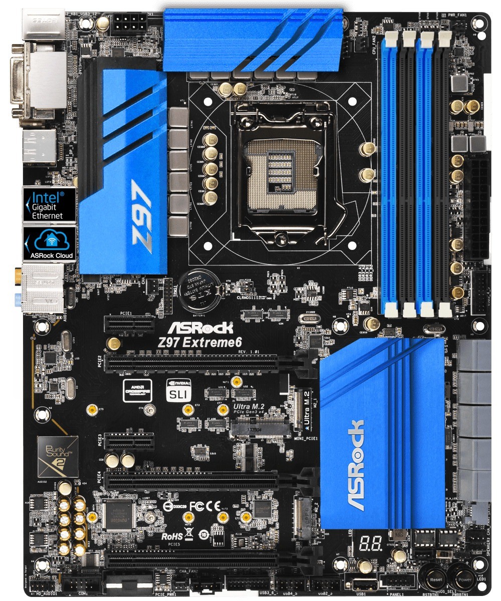 For ASRock Z97 Extreme6 Motherboard LGA1150 DDR3 ATX Mainboard