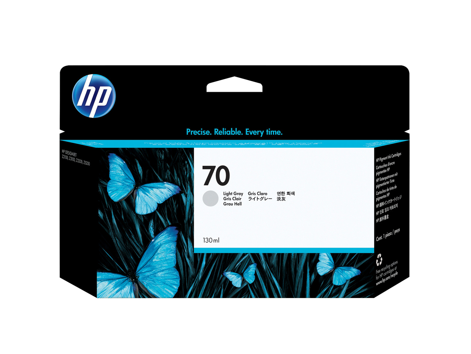 HP 70 130-ml Light Gray DesignJet Ink Cartridge, C9451A