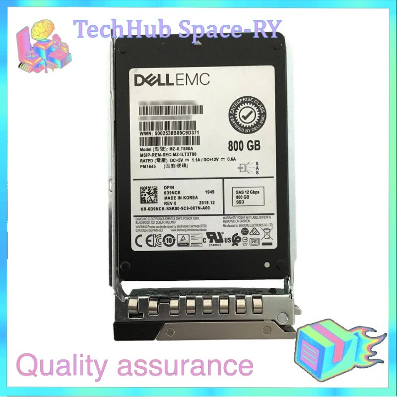 0D9NCK D9NCK DELL EMC 800GB 12Gb/s SAS 2.5" Server SSD 14/15/16G KIT New