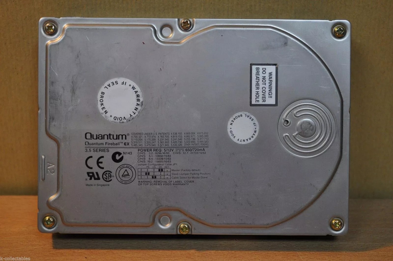 Hard Drive Disk IDE Quantum Fireball EX EX32A014 3.2AT REV 01-C,3.5 Series 3.2GB
