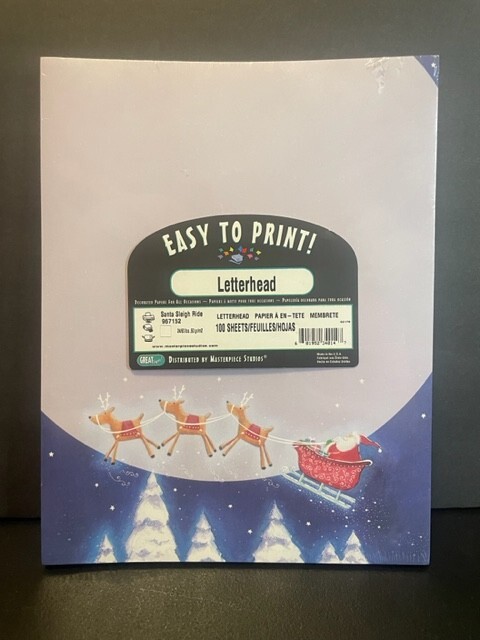 Great Papers Christmas Letterhead Santa Sleigh Ride 967152 100 Sheets USA