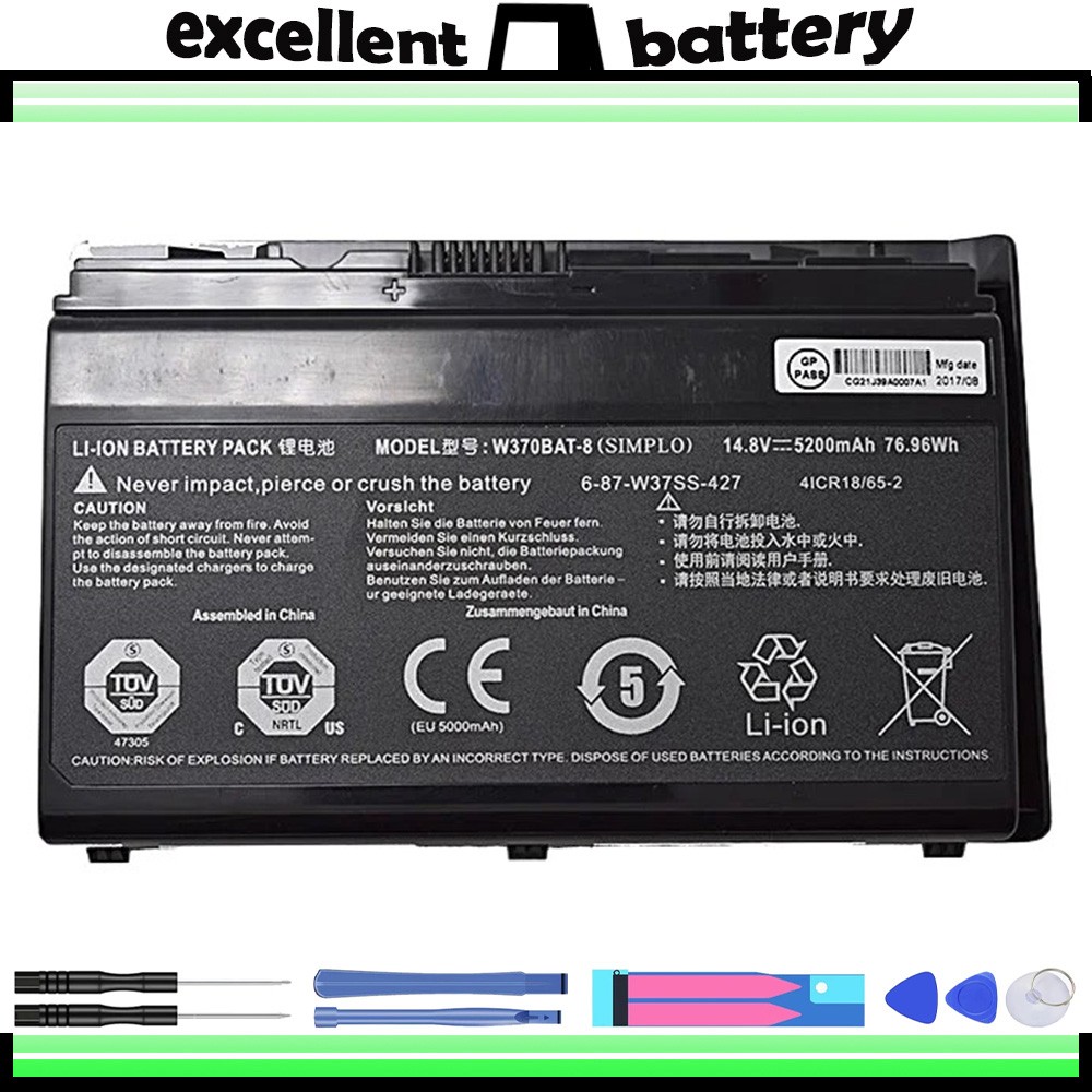 W370BAT-8 6-87-W37SS-427 laptop battery for laptop Clevo W355SS W355st 5200mAh