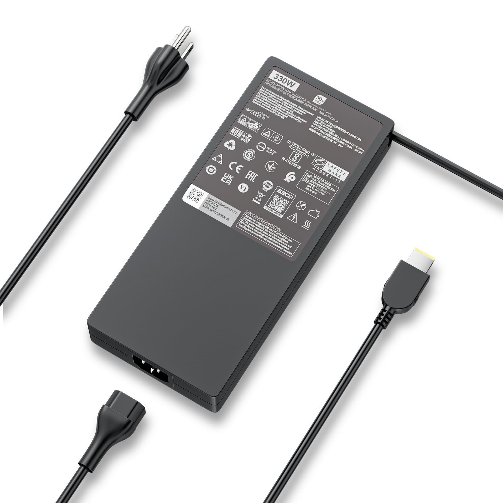 330W New Slim Charger Fit for Lenovo Legion Pro Laptop RTX 5090 AC Adapter | ...