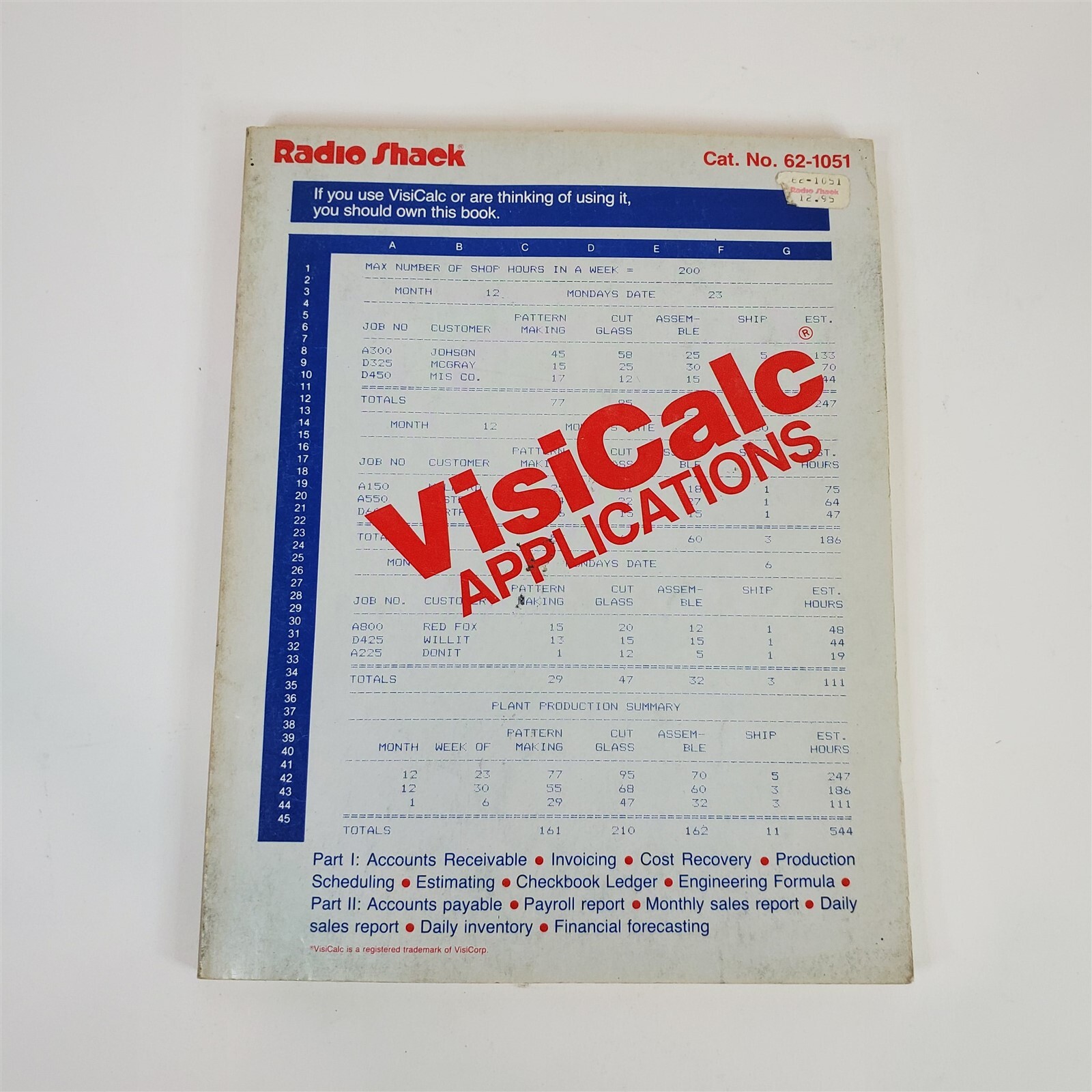 Vintage Original Radio Shack Power of VisiCalc Instruction Book 62-1051