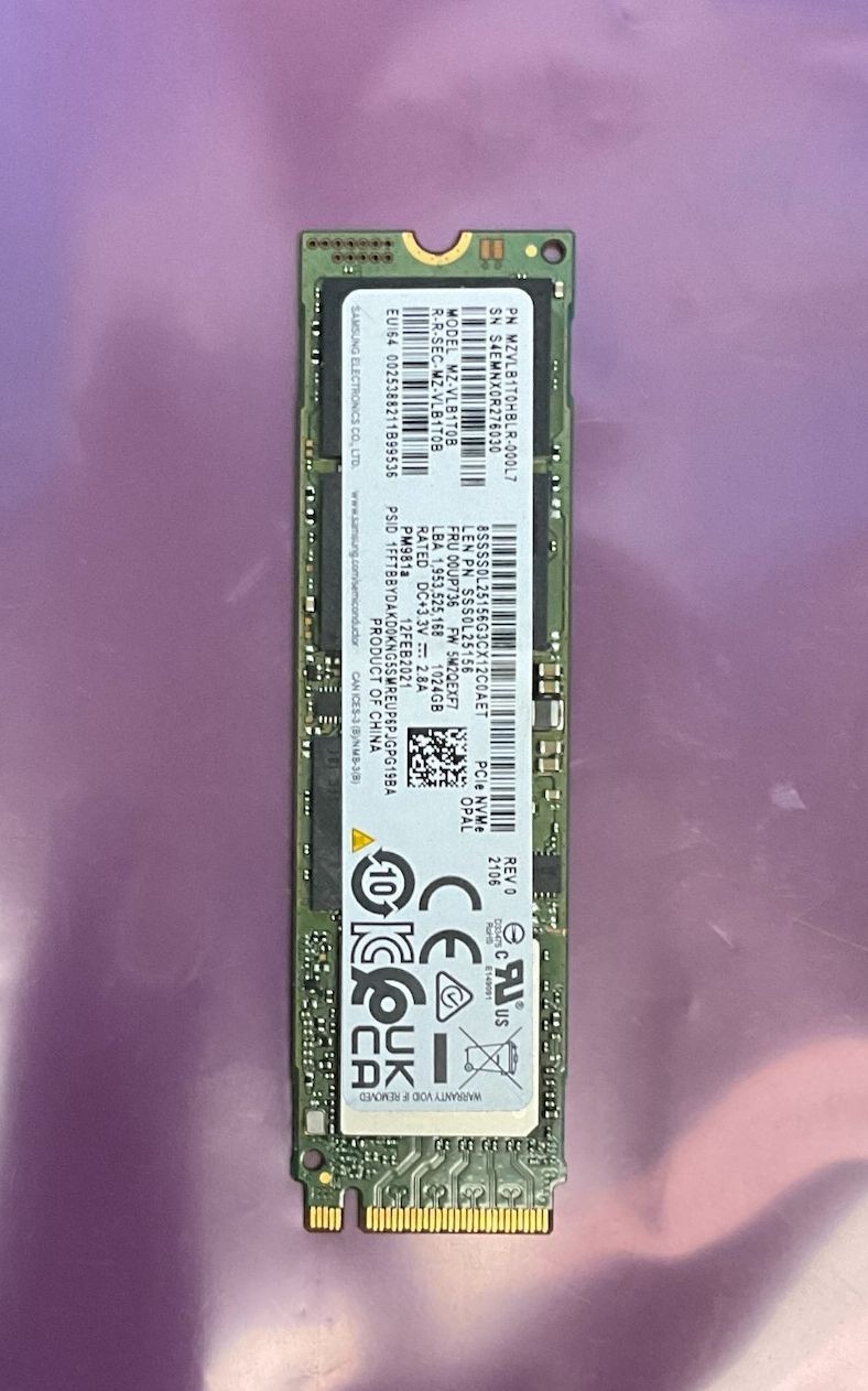 Samsung PM981a 1TB NVMe M.2 2280 PCIe 3.0 TLC DRAM SSD - 92%