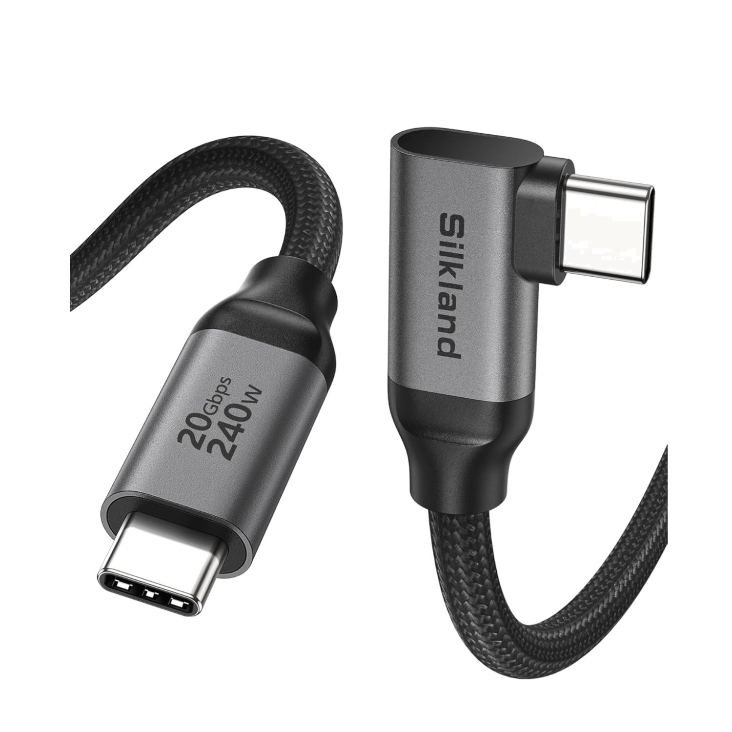 USB C 3.2 Gen 2x2 Cable Right Angle 3.3FT, 20Gbps 90 Degree High Speed Data T...