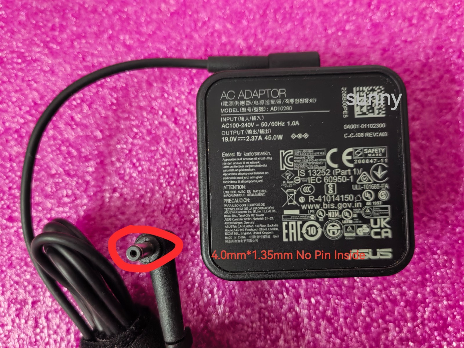 NEW OEM 19V 2.37A AD10280 4.0mm 45W For ASUS VivoBook 17 X712F X712JA AC Adapter