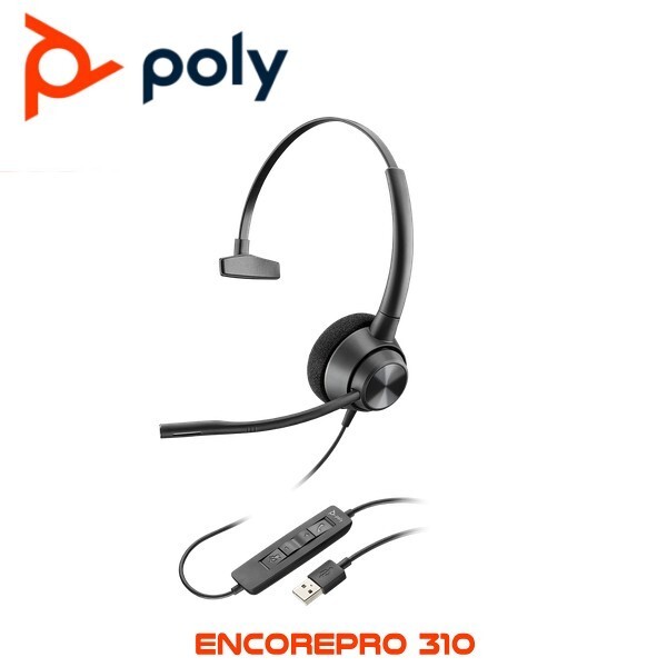 HP 760Q8AA  Poly EncorePro 310 USB Mono PCr Headset with USB-A Plug  214568-01