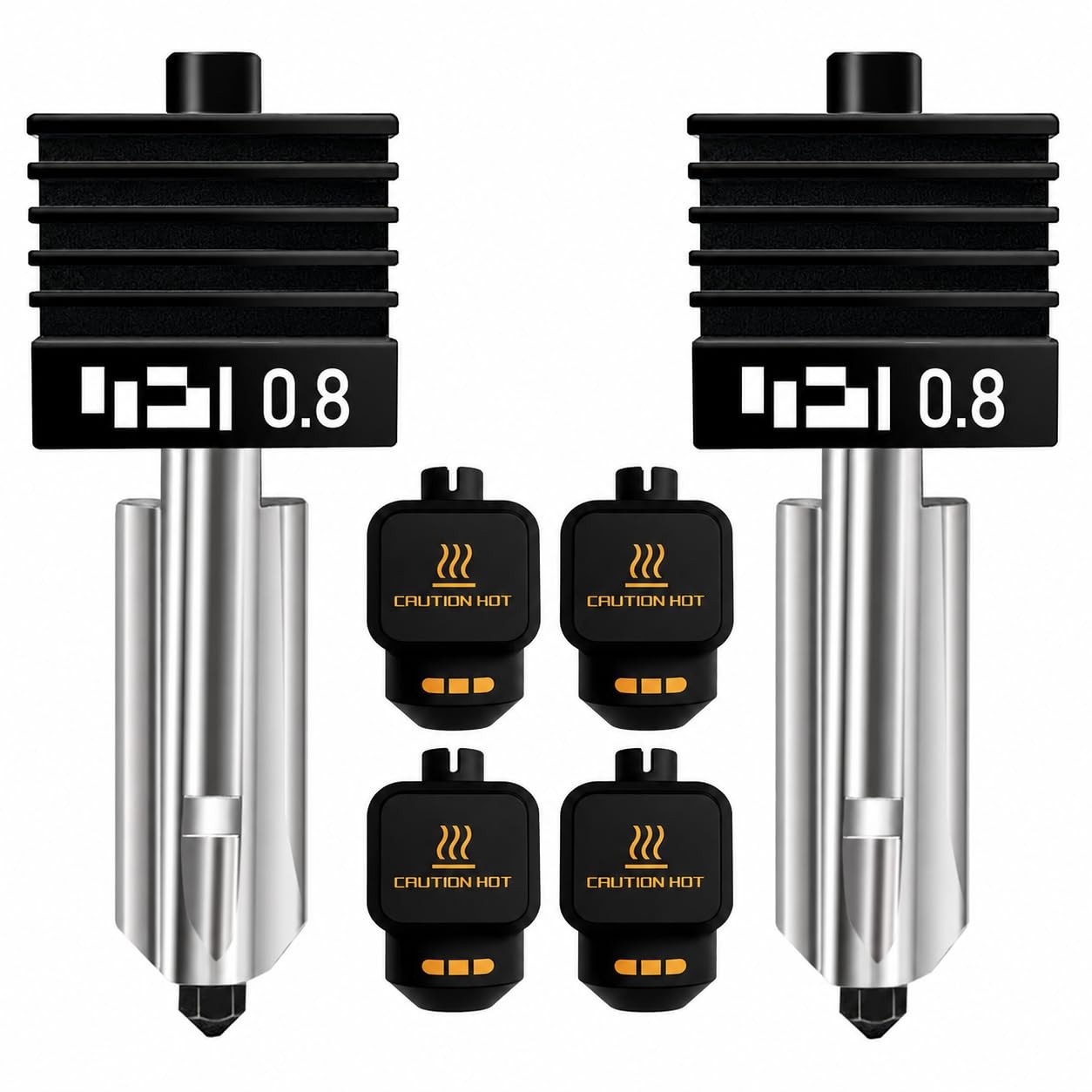 HIKUDIY 2 Pack 0.8mm Hotend for Bambu Lab X2D, P2S, H2D, H2S, H2C, A1, A1 Min...