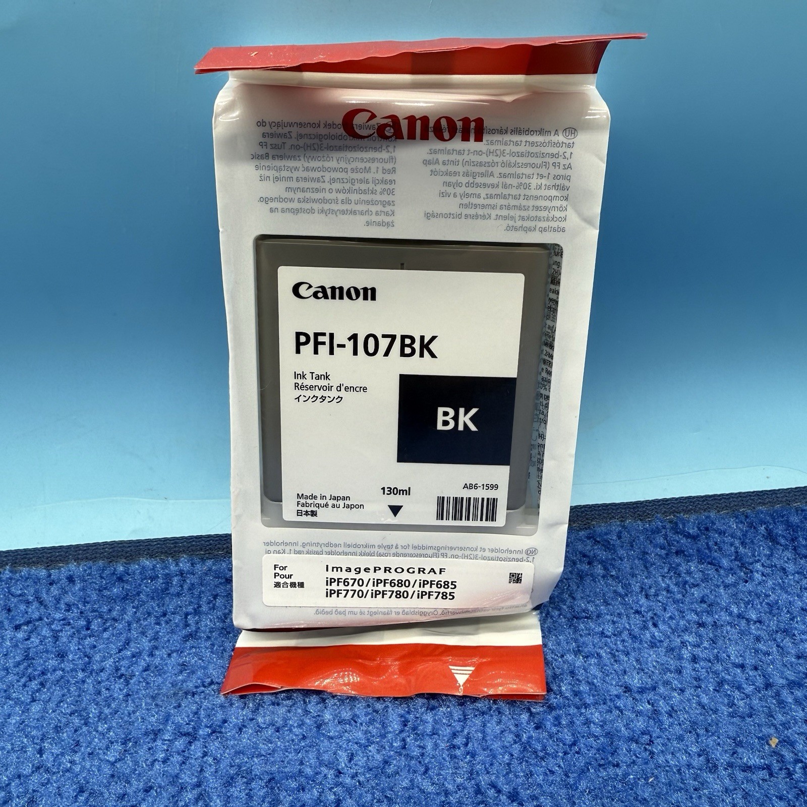 Canon PFI-107 Black Standard Yield Ink Cartridge (6705B001) 01/2027