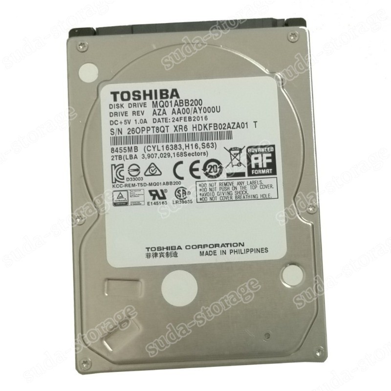 1PCS Toshiba 2TB MQ01ABB200 5400RPM 8MB 3Gbs SATA 2.5" Internal HDD Hard Disk D