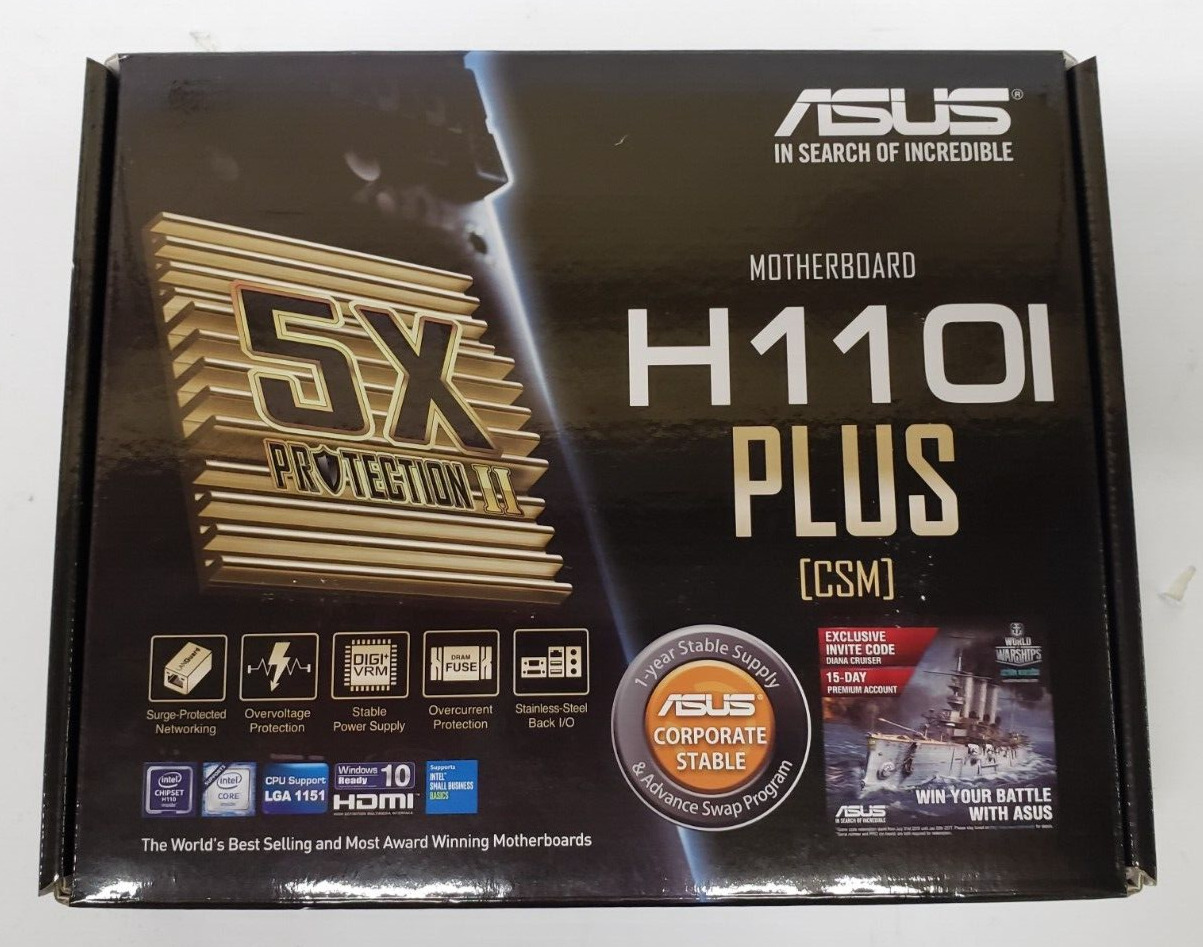 ASUS H110I-PLUS/CSM LGA 1151 Intel HDMI SATA 6Gb/s USB 3.1 Mini ITX MB
