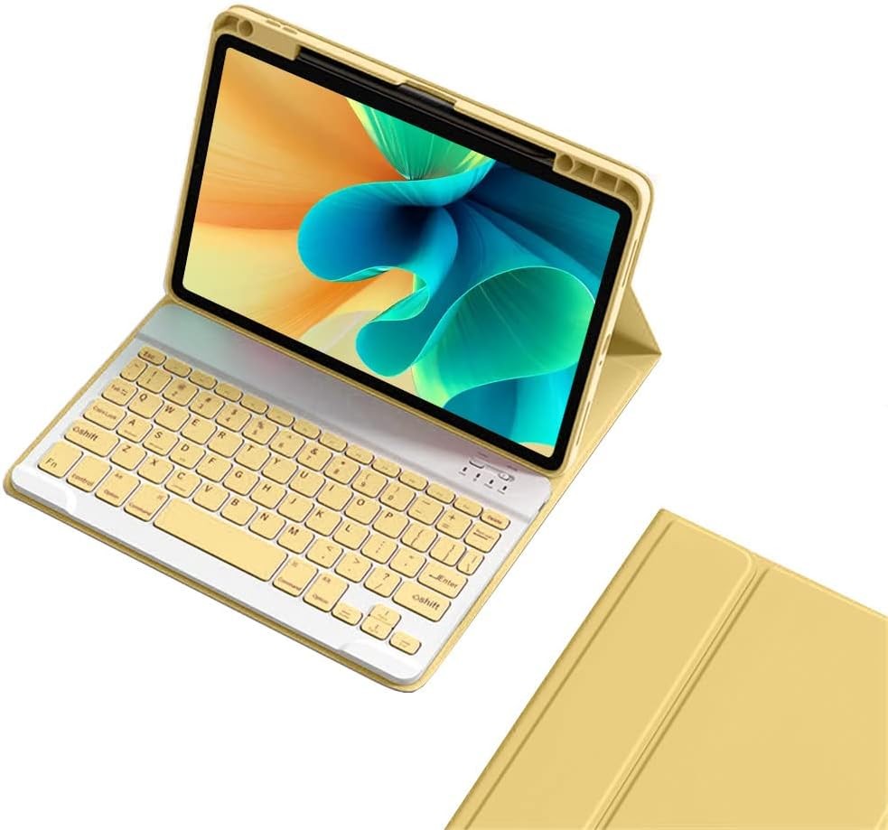 Keyboard Case for iPad Pro 11 inch M4 2024 iPadPro11"(M4), Yellow 