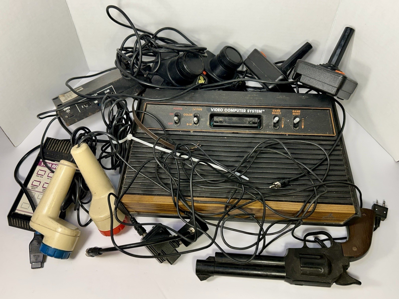Atari Lot Video Computer System (VCS) Console Lot w/ Controllers, Gun, Touch Pad